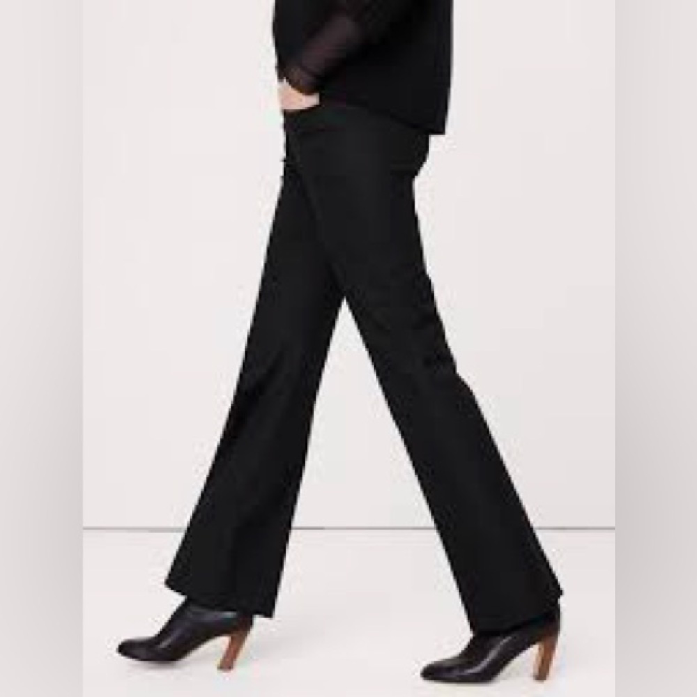 Banana Republic Petite Sloan Black Flare Pants - Cotton Blend - Size 10P